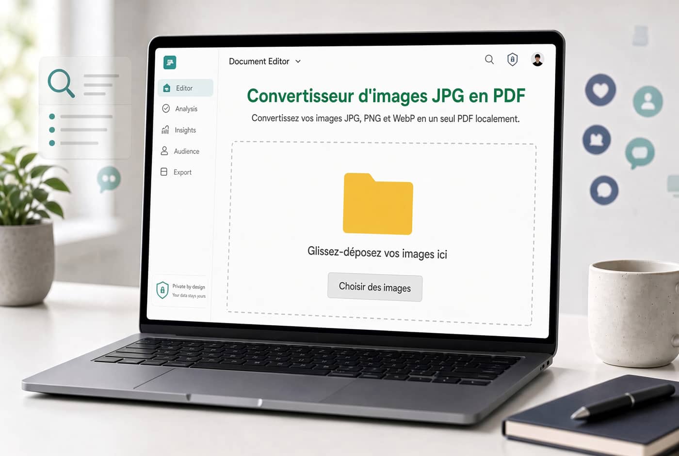 Conversion d'images JPG et PNG vers PDF en local