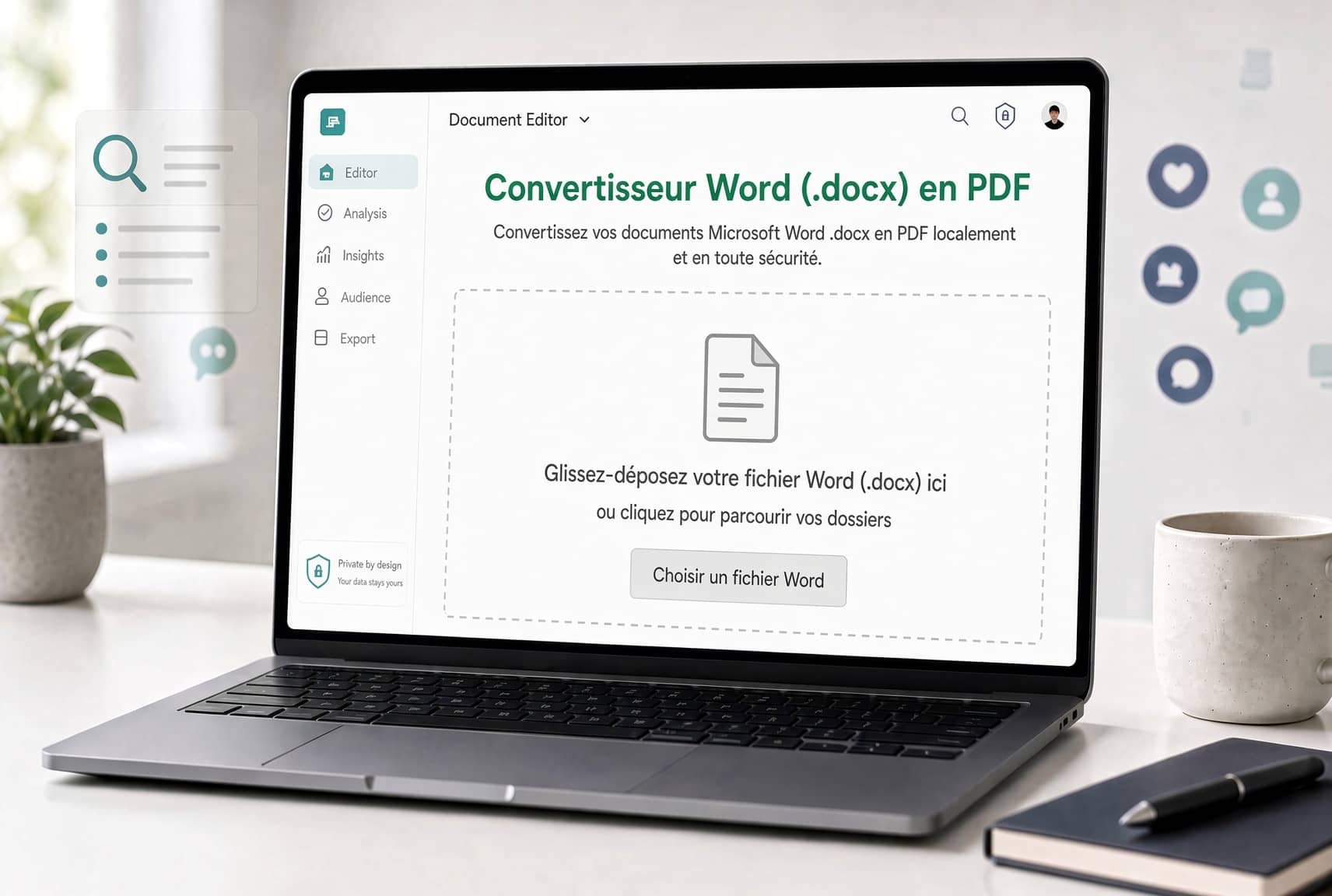 Conversion d'un fichier Word docx vers PDF en local