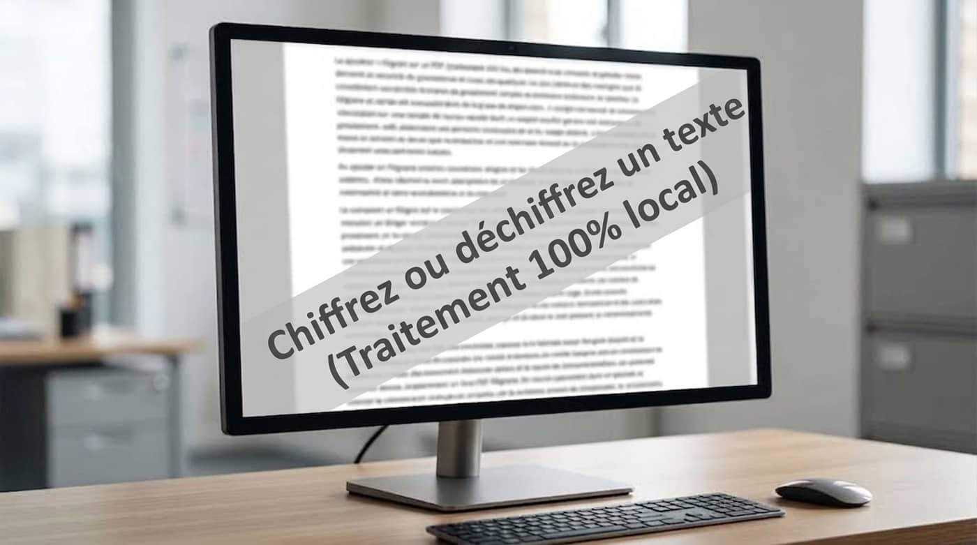 Chiffrement de texte sécurisé sur écran d'ordinateur