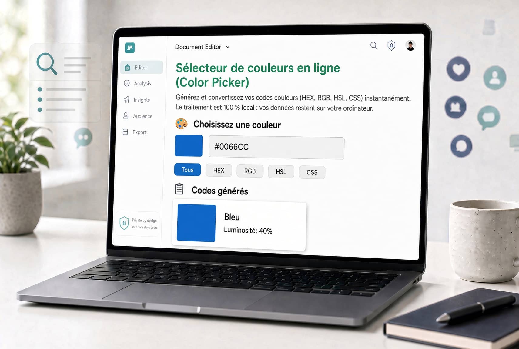 Sélectionneur de couleur en ligne et génération de palettes