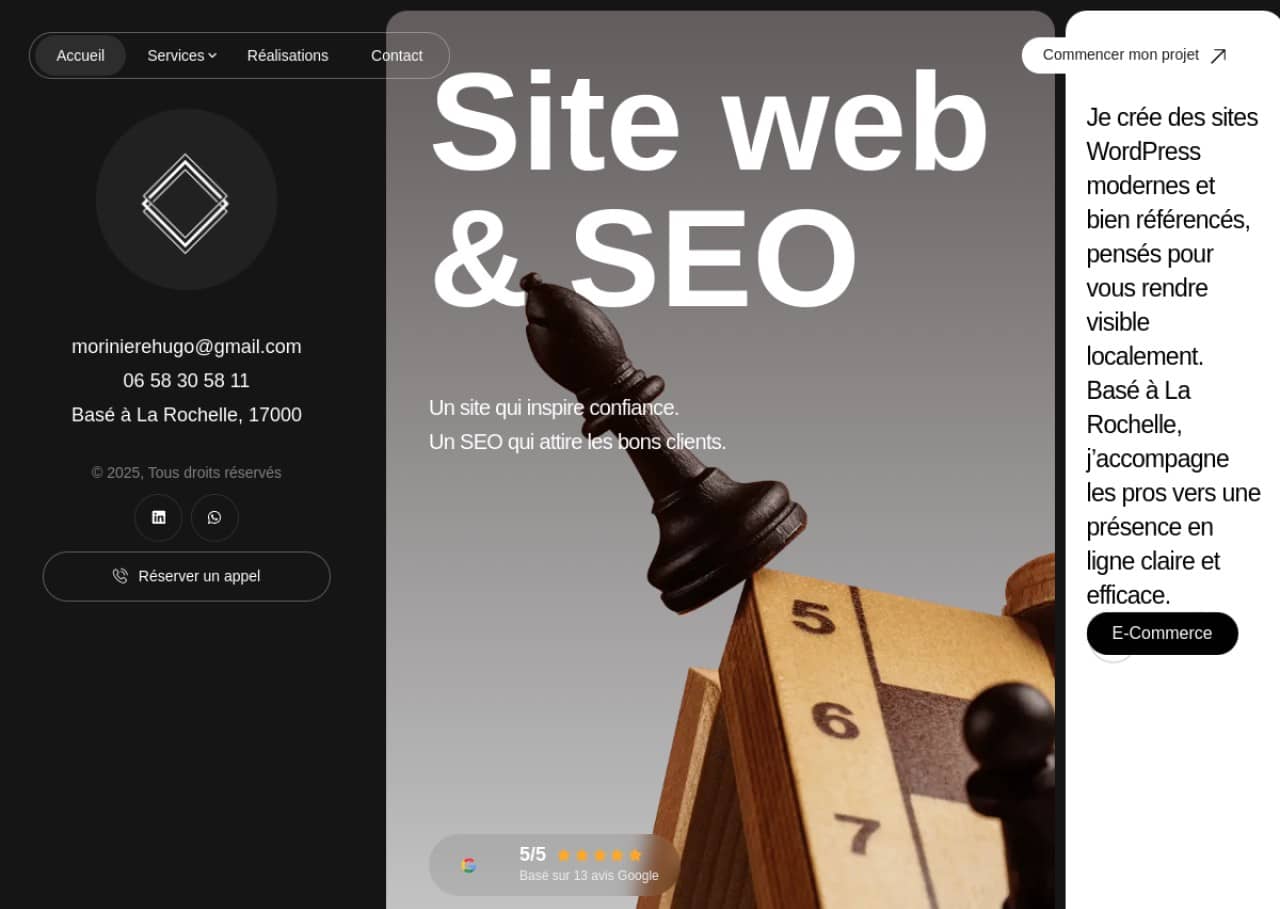 Hugo Moriniere : sites vitrines & SEO local à La Rochelle