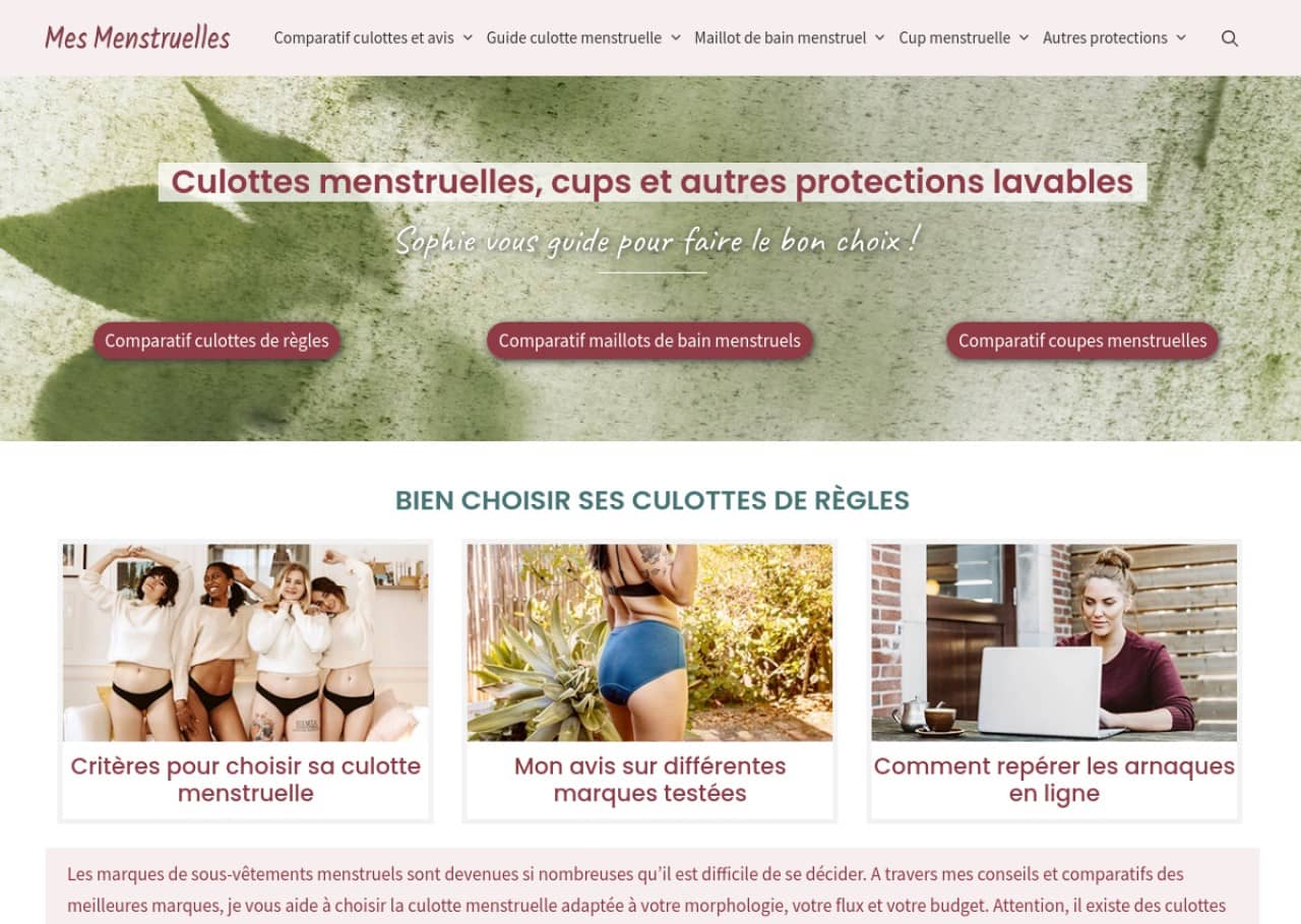 Mes Menstruelles : conseils culottes et cups menstruelles