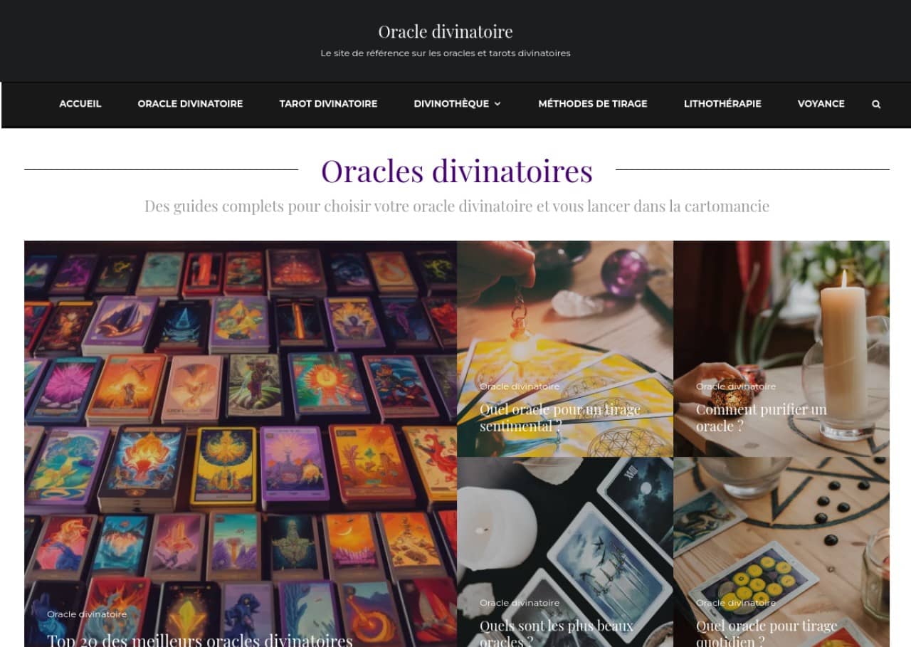 Oracle divinatoire : oracles et tarots divinatoires