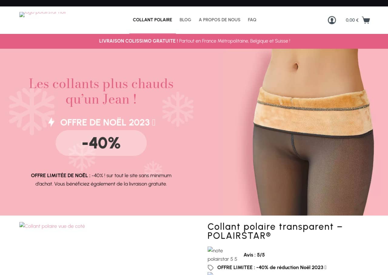 Polairstar : collants doublés en polaire