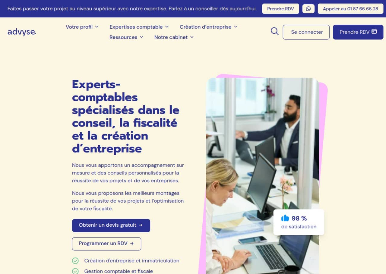 Advyse : experts-comptables, fiscalité et création d’entreprise