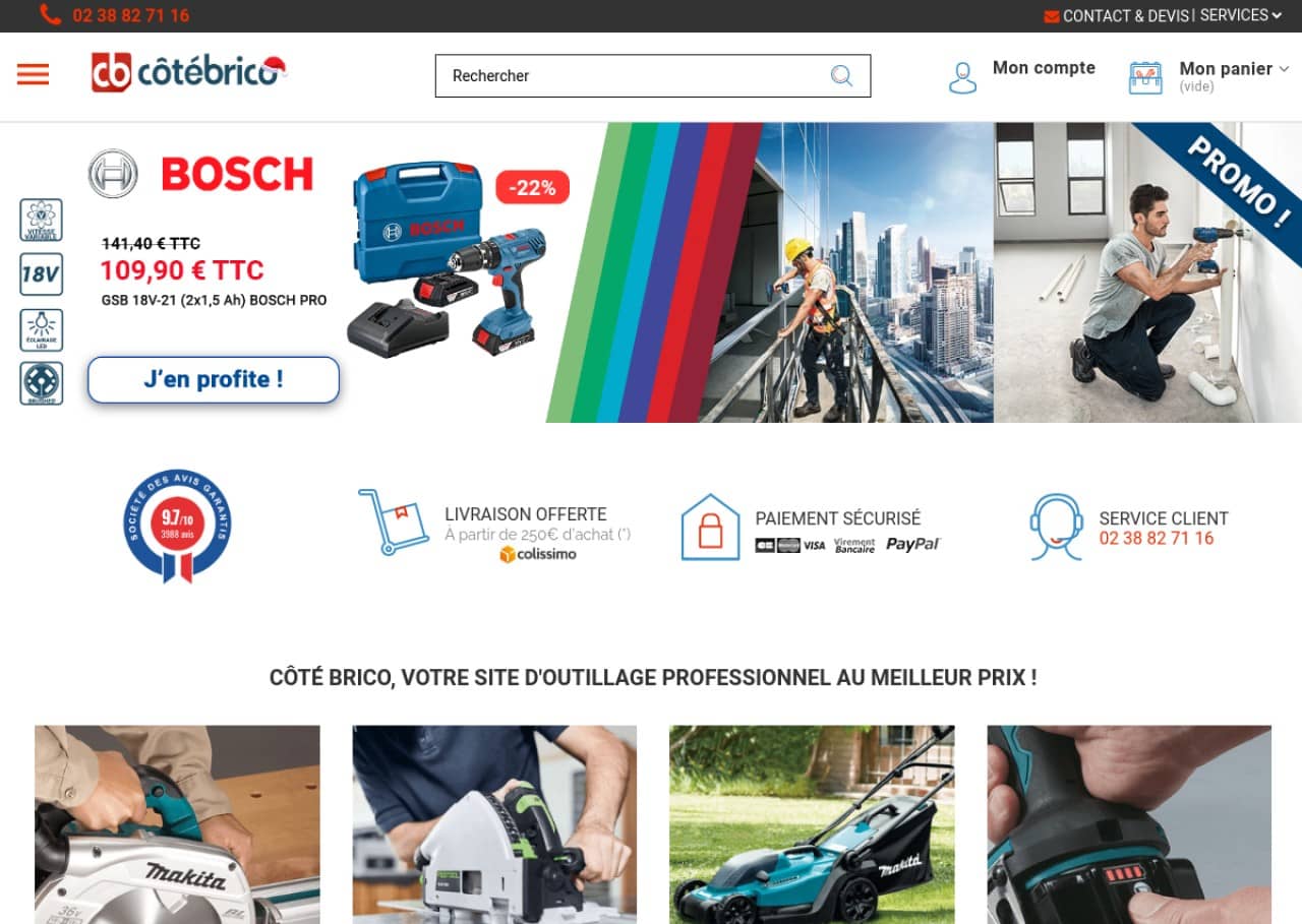 Côté Brico : site français d'outillage professionnel