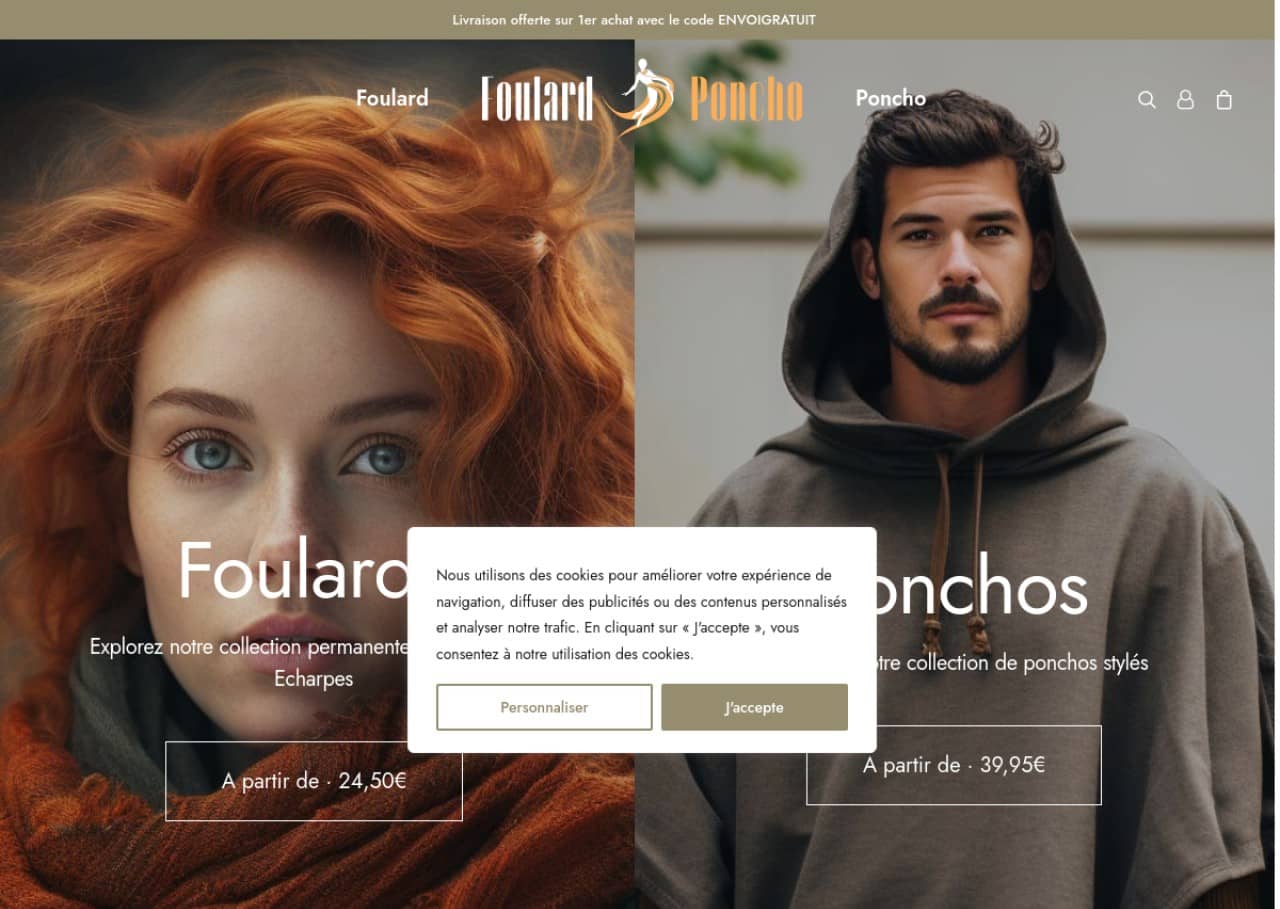 Foulard Poncho : foulards, écharpes, ponchos et châles