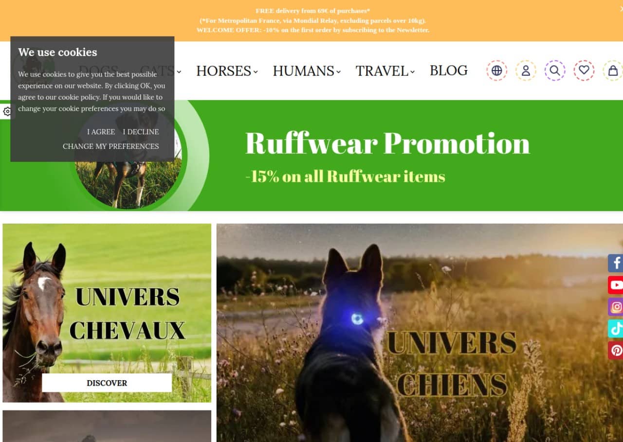 Instinct Vagabond : accessoires pour chats, chiens et chevaux