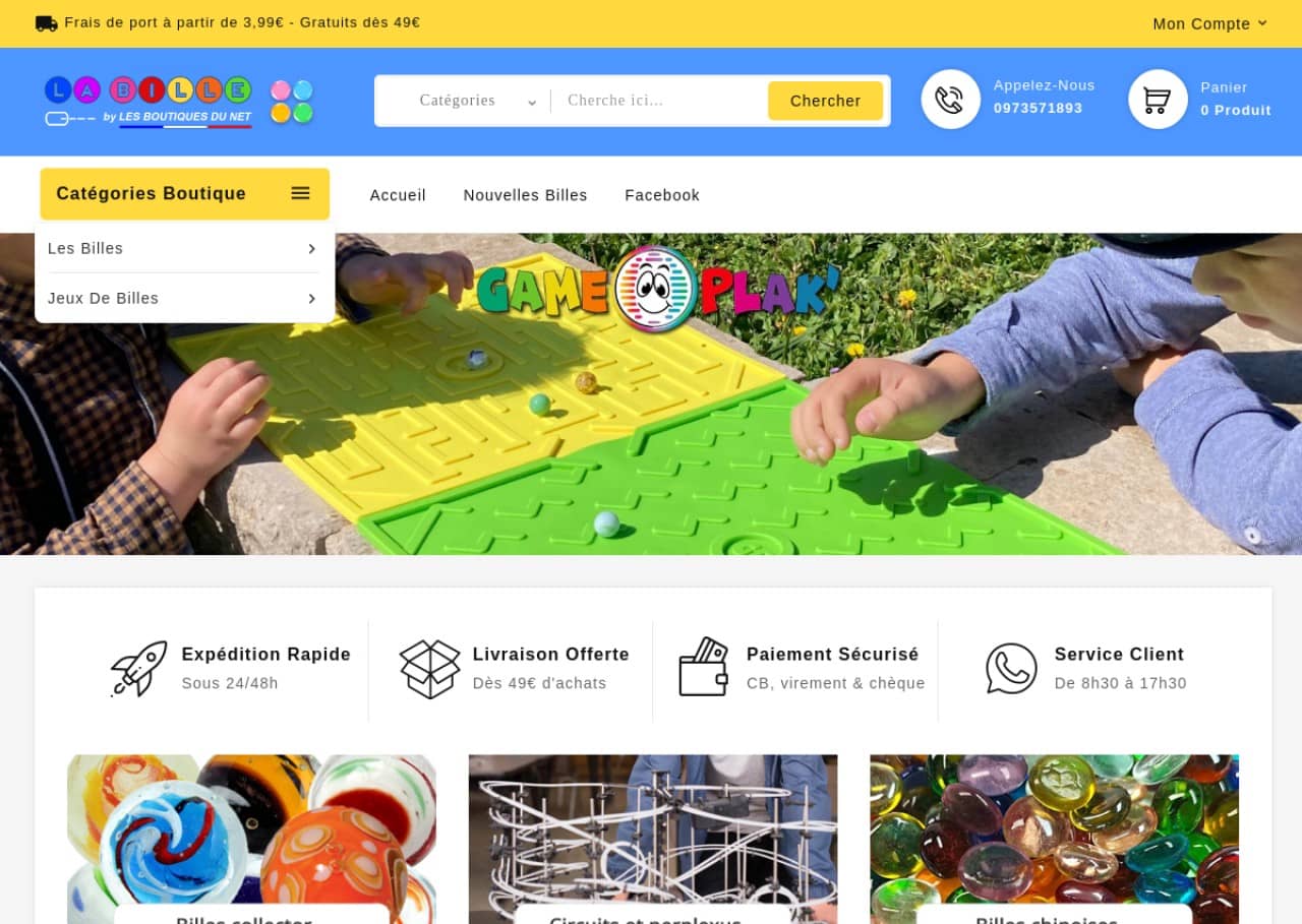 La bille : circuit ou billes de récréation