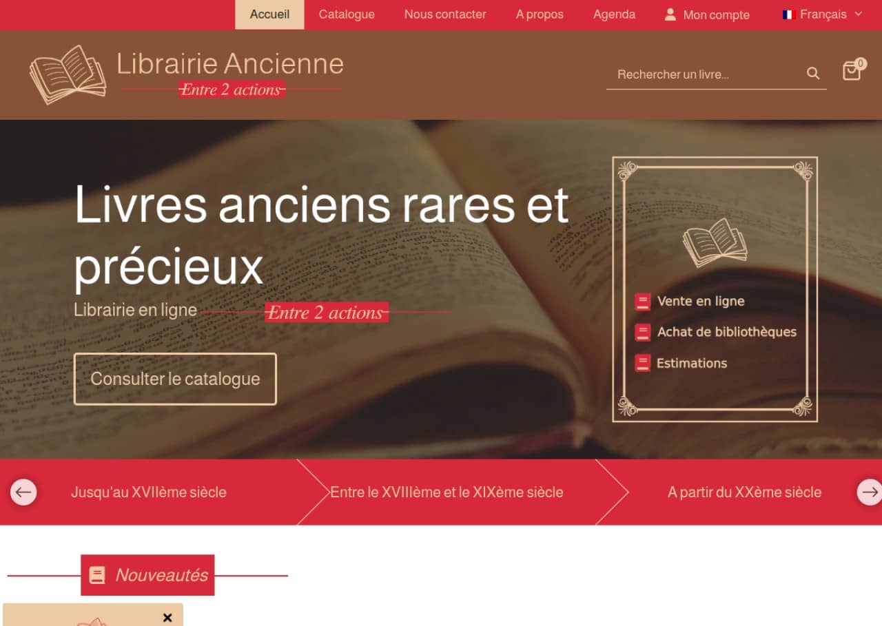 Livres Entre 2 actions : librairie spécialisée en livres anciens
