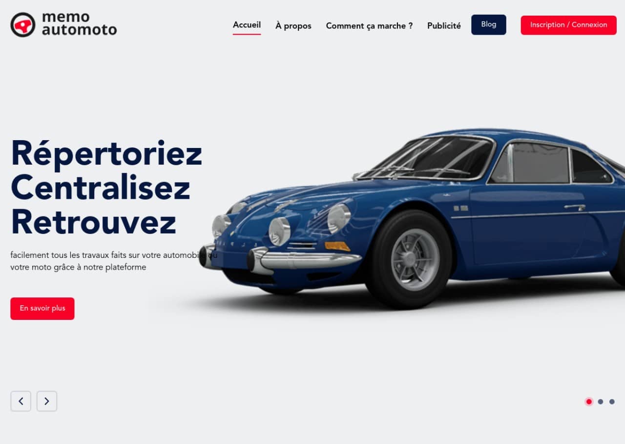 Mémo Automoto : la gestion de votre auto en ligne
