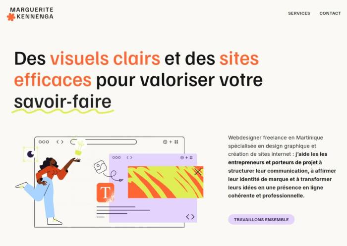 Emelyne Marguerite Kennenga : Webdesign & UX freelance en Martinique