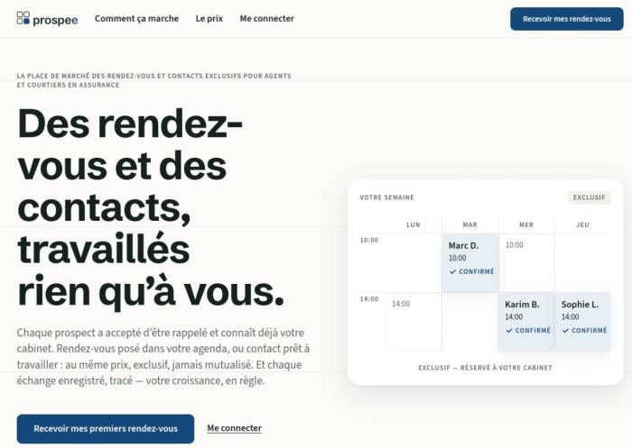 Prospee : logiciel de prospection B2B dédié aux agents d'assurance