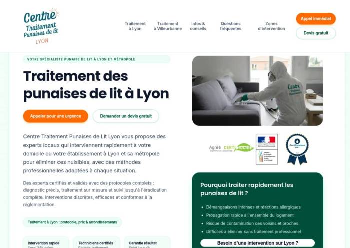 Spécialiste de la punaise de lit à Lyon et métropole