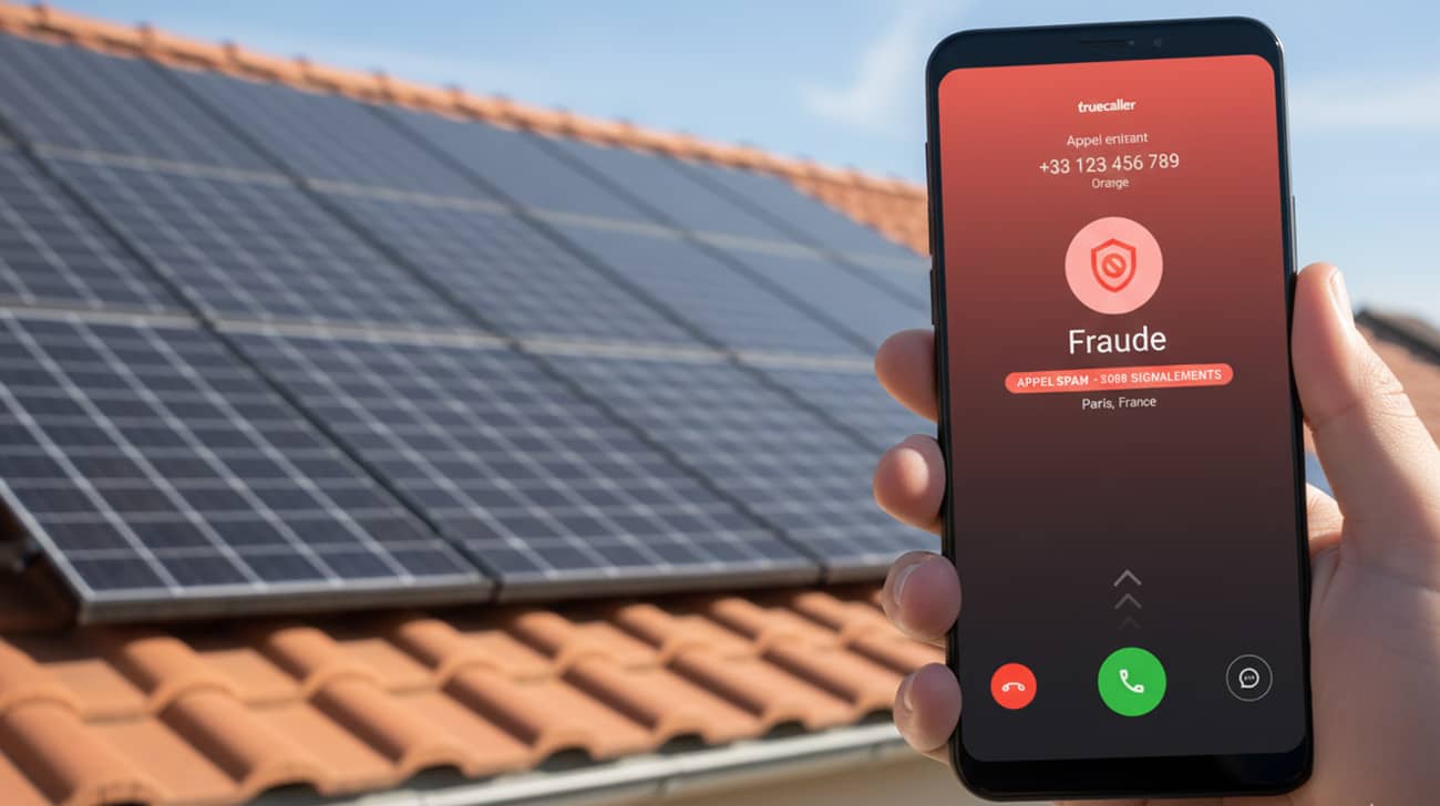Message alerte fraude panneaux solaires (Crédit : Alex.I/Truecaller)