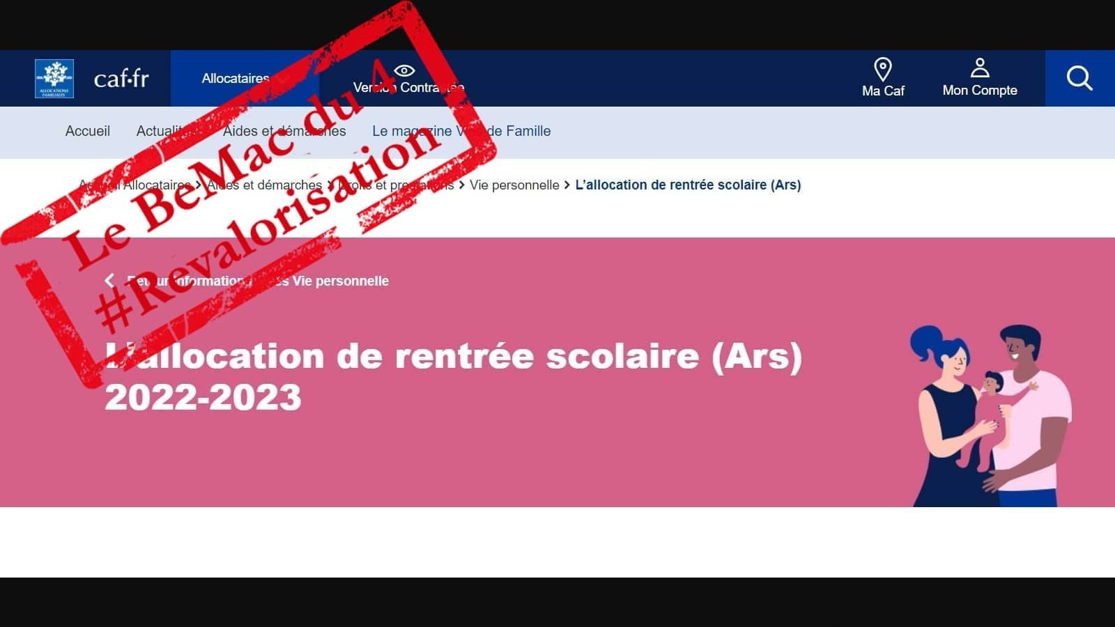 Allocation de rentrée scolaire 2022 - 2023 revalorisée par la CAF