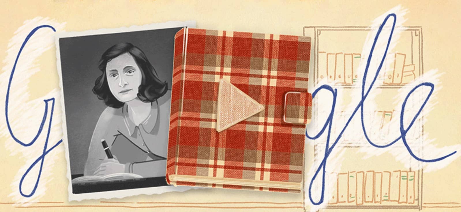 Hommage à Anne Frank Doodle diaporama du « Journal d’Anne Frank » sur Google