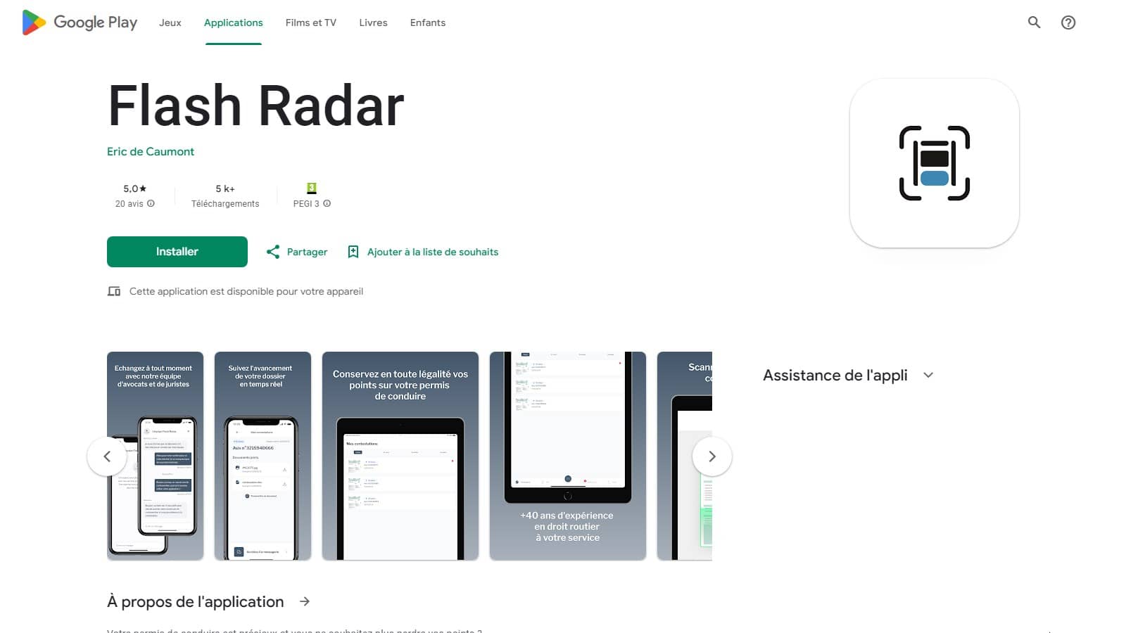 Application Flash Radar sur Android (Crédit : capture Android)