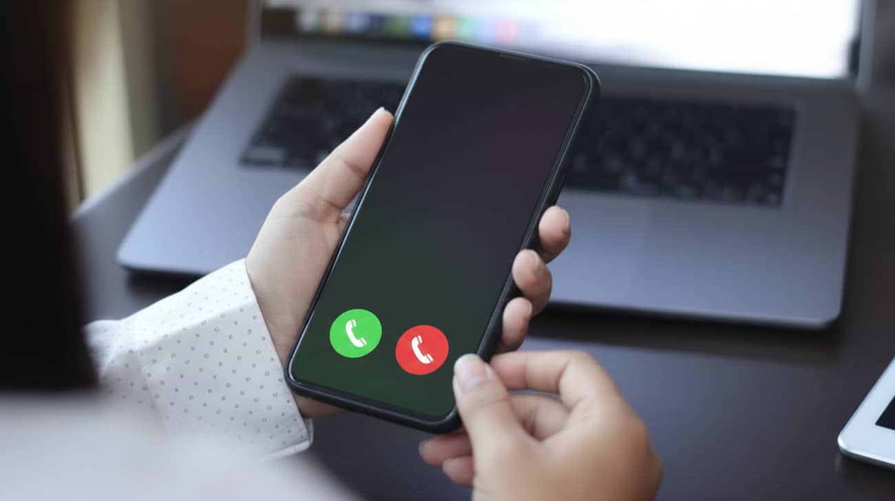 Un appel sur un smartphone (Crédit : Alex.I)