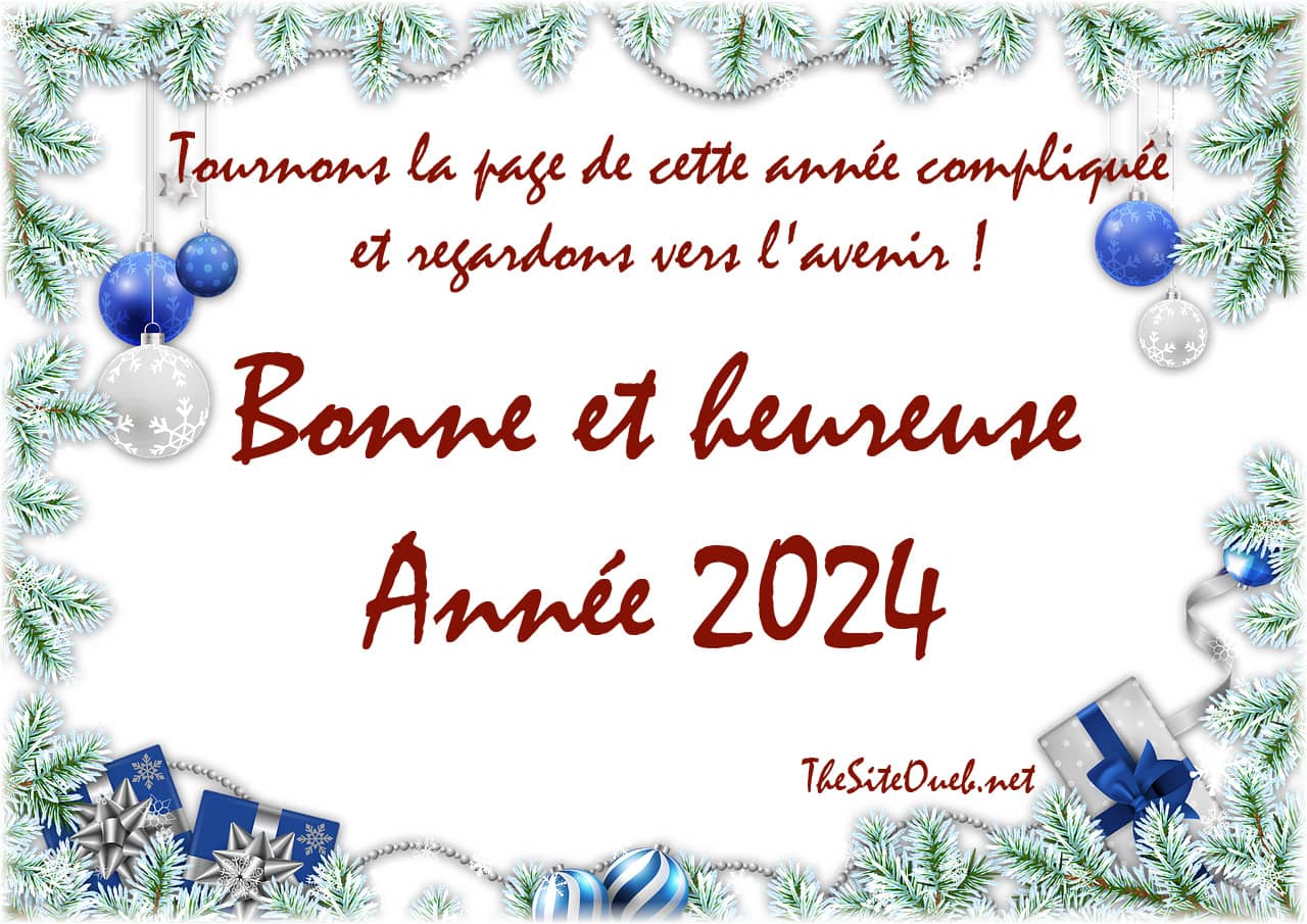 Carte de voeux de bonne année 2024 de TheSiteOueb.net