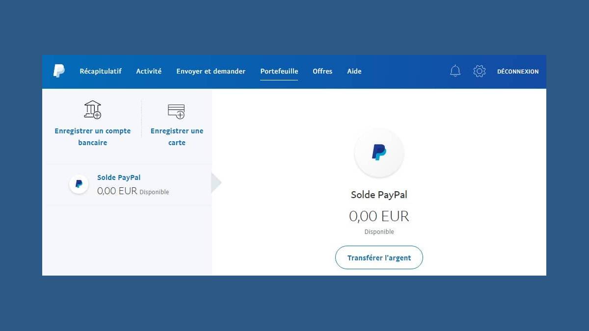Compte PayPal - Solde 0 euro