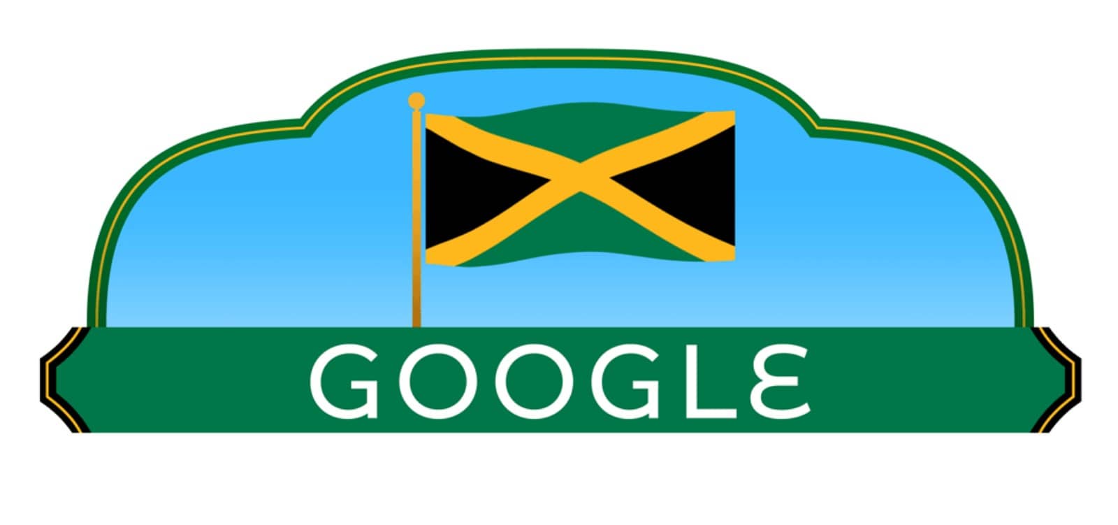 Doodle Google : le drapeau jamaïcain de l’indépendance