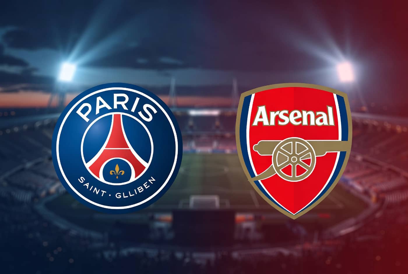 Écussons PSG & Arsenal pour la finale de la Ligue des champions (Crédit : Alex.I)