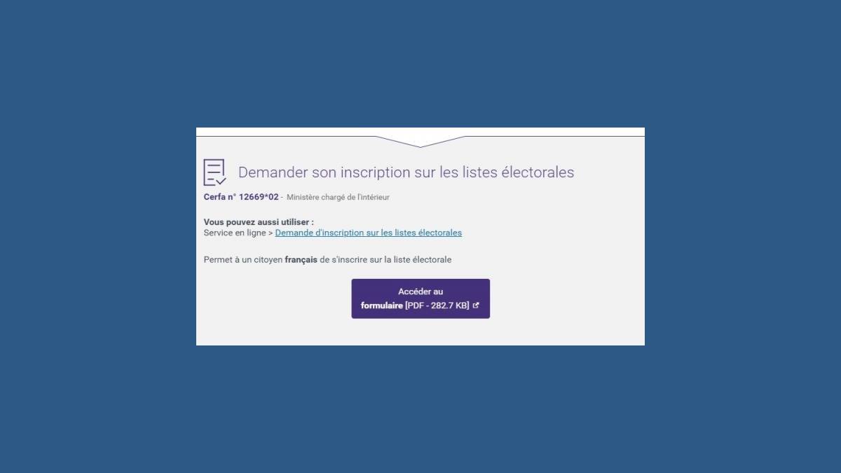 Élections municipales 2020 formulaire inscription