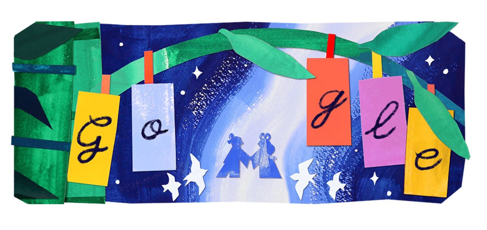 Doodle festival japonais Tanabata du 7 juillet 2023 sur Google