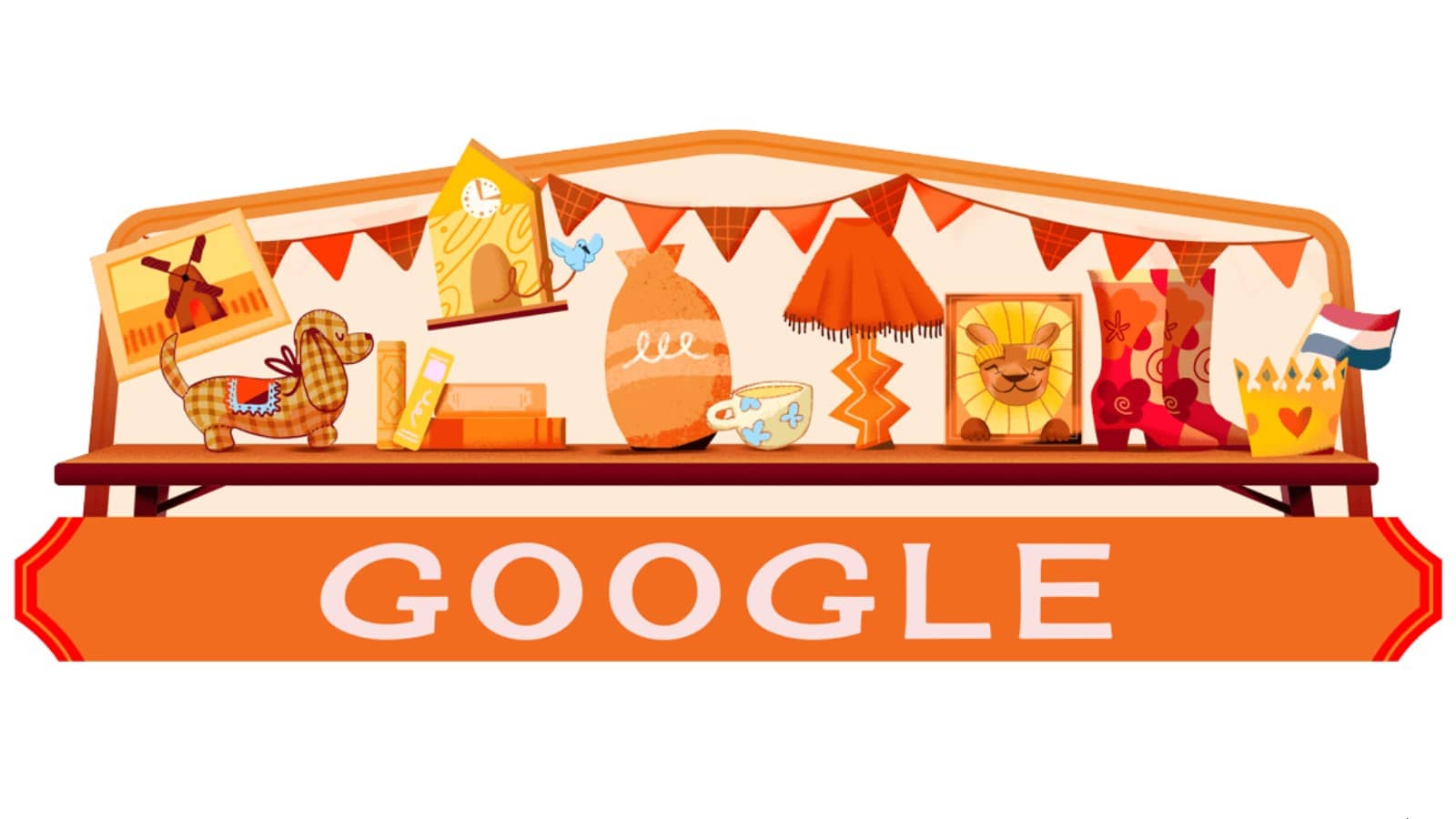 Doodle Google : le Koningsdag ou Jour du Roi aux Pays-Bas