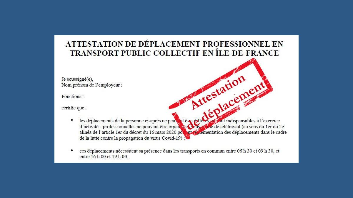 La fin de l’attestation déplacements professionnels  