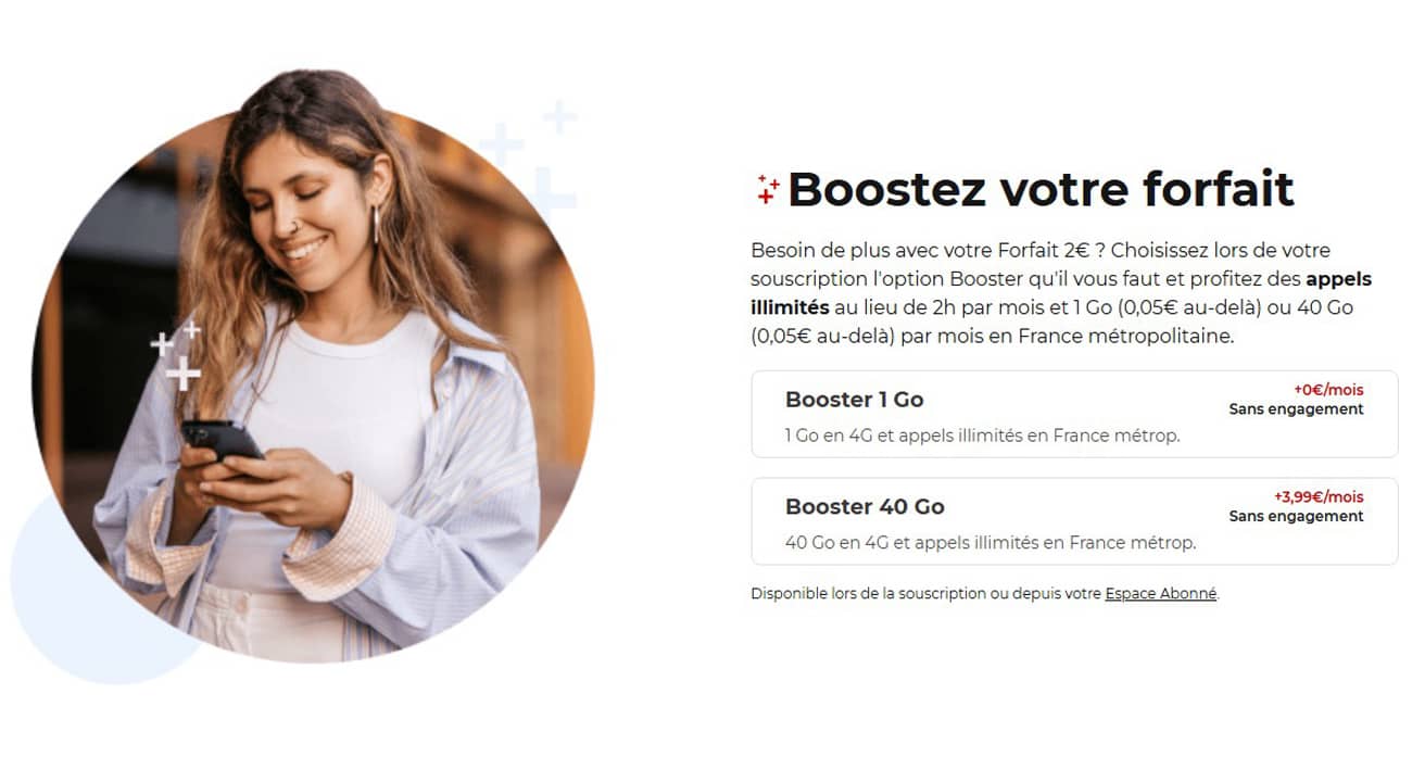 Free mobile : forfait à 0 € avec booster 1Go et 40Go