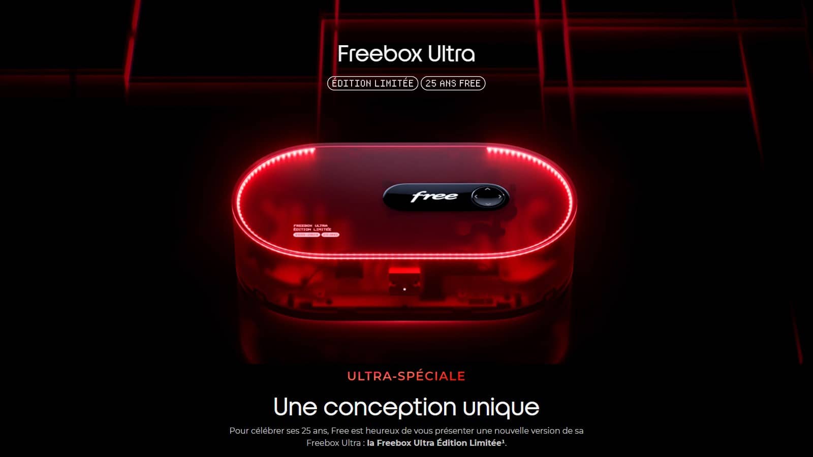 Freebox Ultra Édition Limitée : 25 ans anniversaire de Free (crédit Free)