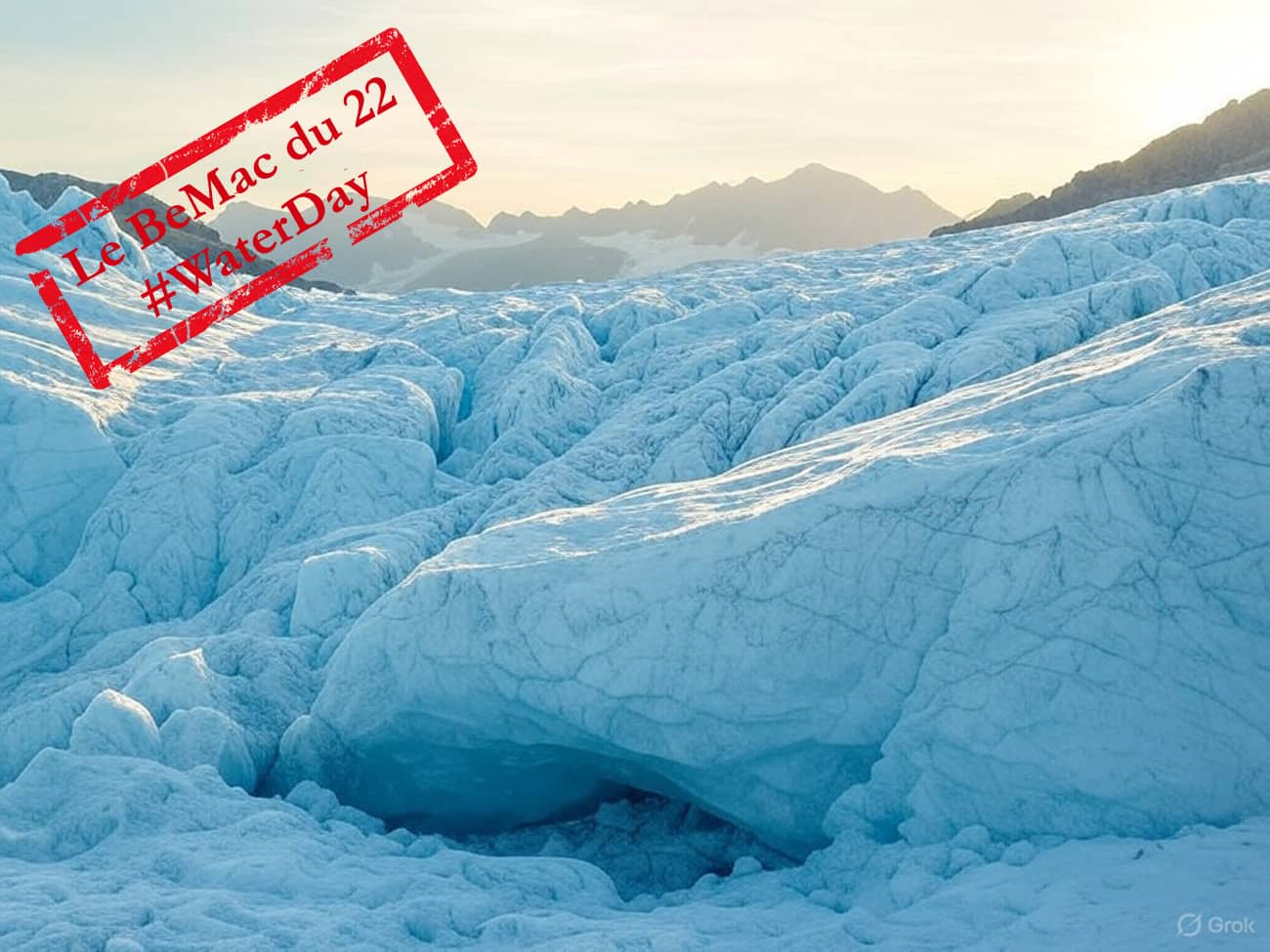 Journée mondiale de l’eau 2025 : un glacier dans une montagne (Crédit : Alex.I)