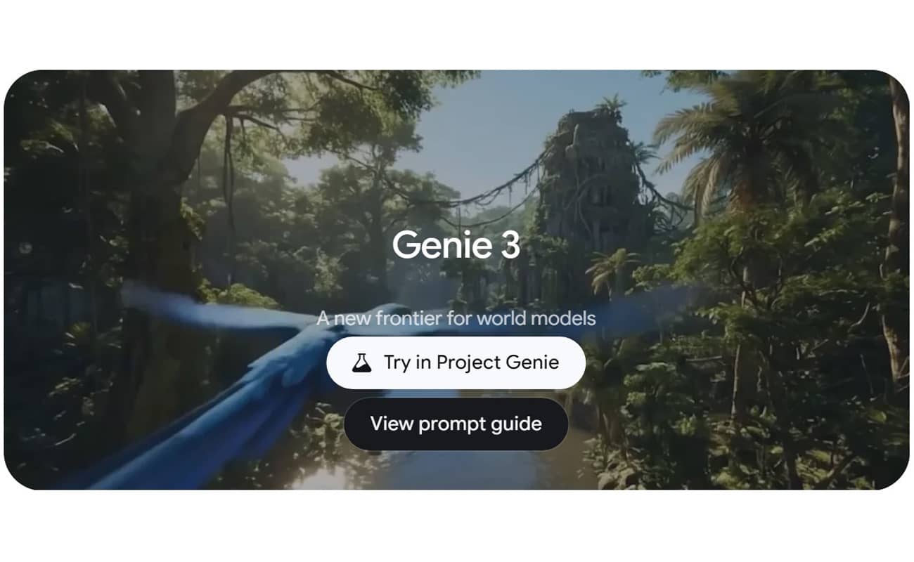 Page d’accueil de Google Genie 3 (Crédit : capture Google)