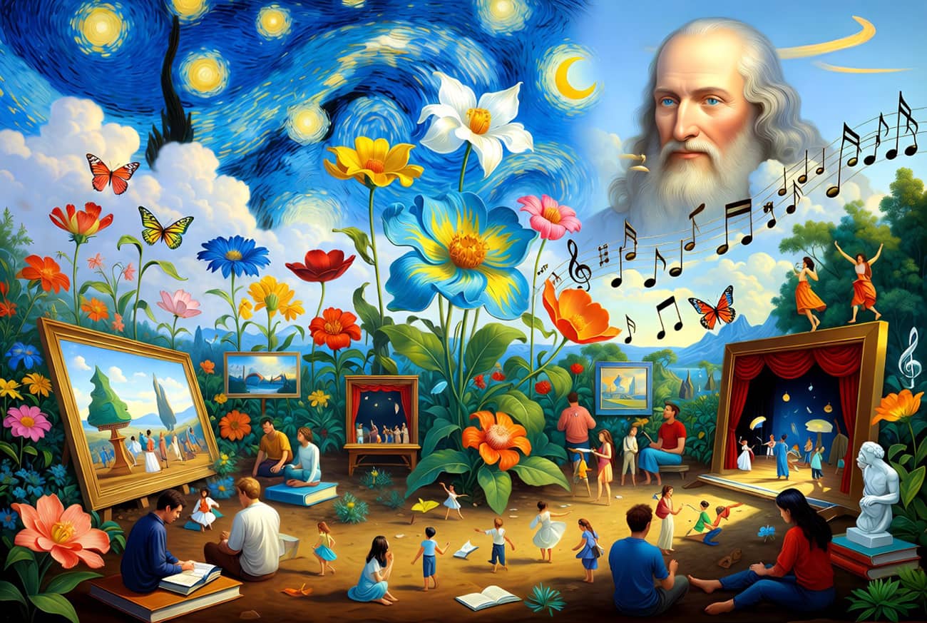 Un jardin d’expression avec Léonard de Vinci (Crédit : Alex.I)