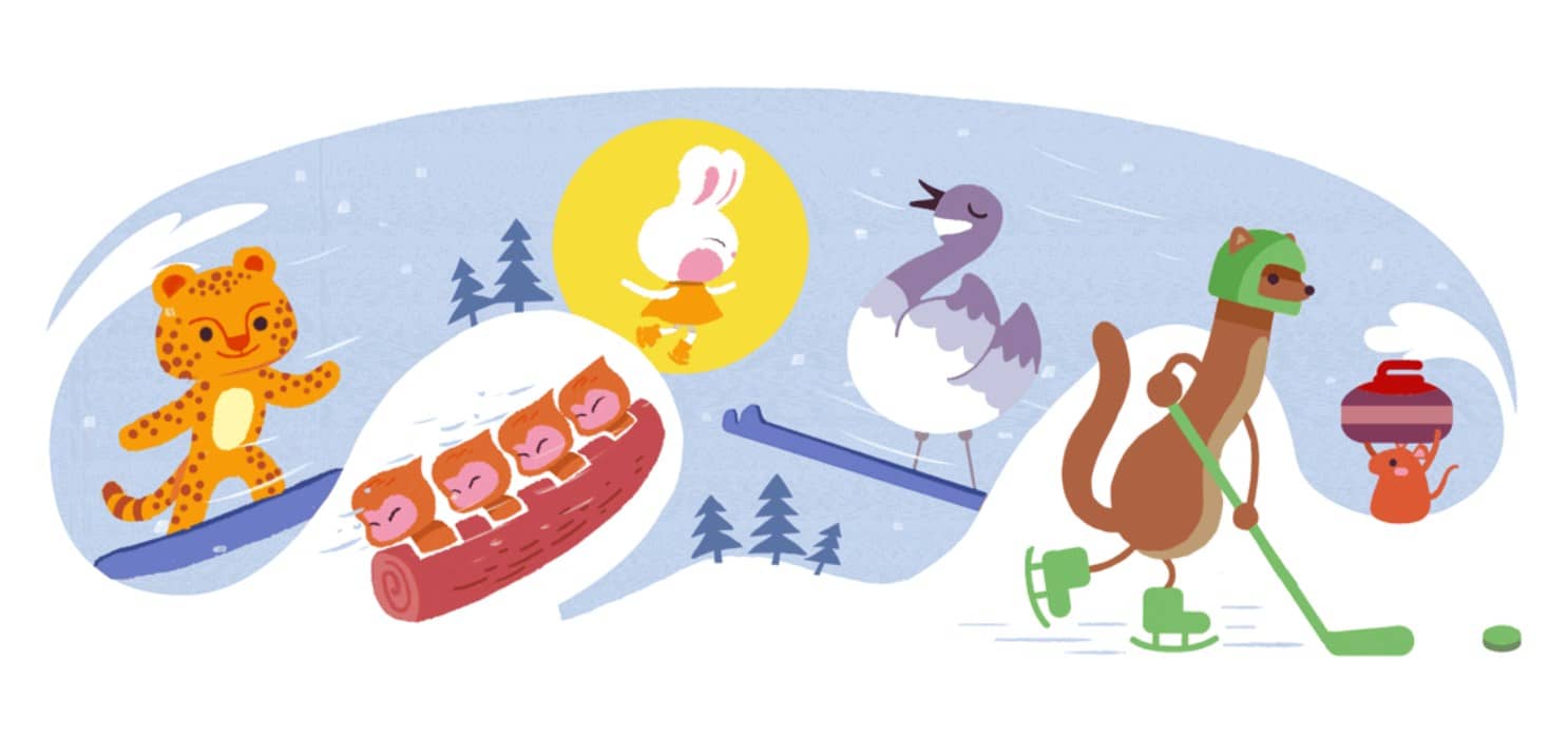 Doodle Google ouverture des 24es Jeux olympiques d'hiver à Pékin