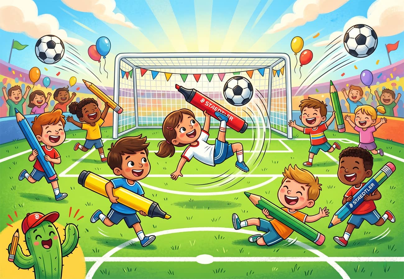 Un dessins sous le thème : Football, Friends & Colouring Fun (Crédit : Alex.I)