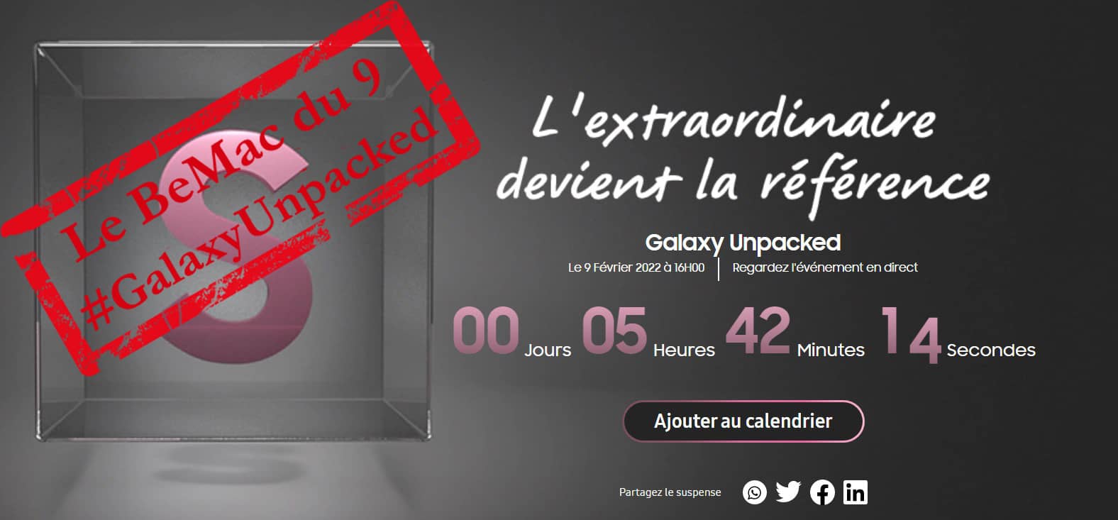 Le BeMac du mercredi 9 février Samsung Galaxy Unpacked