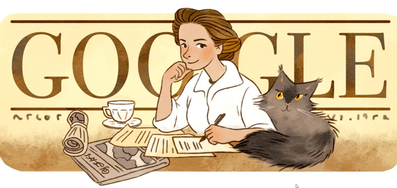 Le Doodle 115e anniversaire de la journaliste chilienne Lenka Franulic sur Google