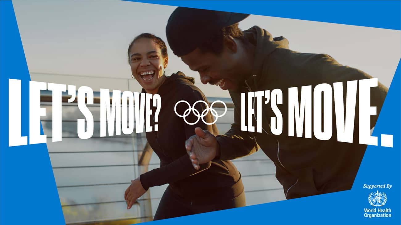 Affiche officielle rejoignez le mouvement « Let’s move » (Crédit : Olympics.com)