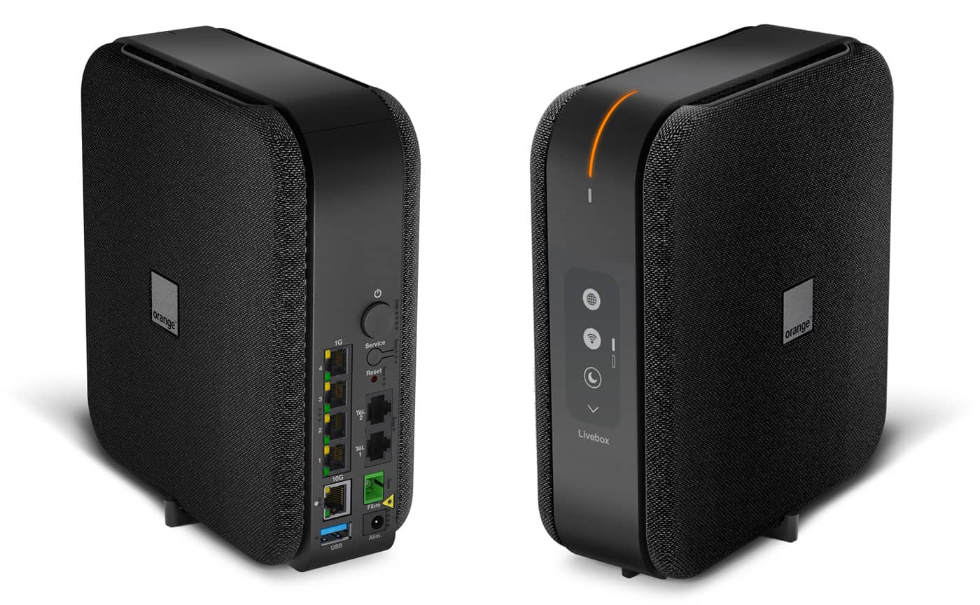 Livebox 7 : face avant et arrière de la box d’Orange