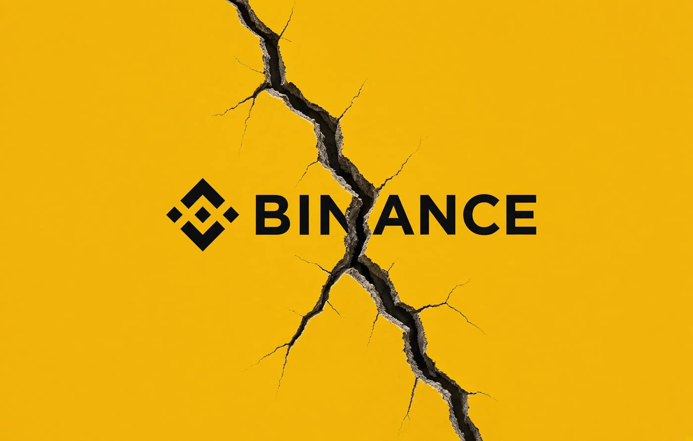 Le logo de Binance qui se fissure (Crédit : Alex.I)