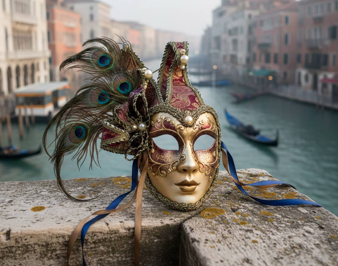 Un masque de carnaval pour le défilé à Venise (Crédit : Alex.I)