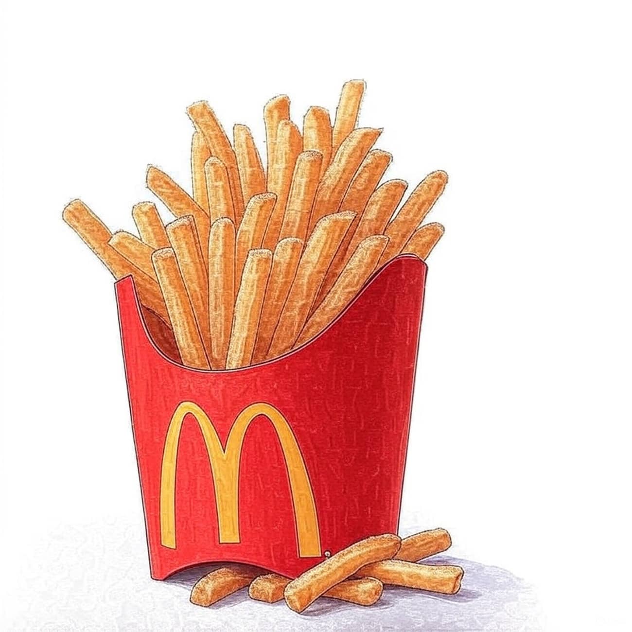 Une moyenne frite McDonald’s crayonnée (Crédit : McDonald’s / Alex.I Grok)