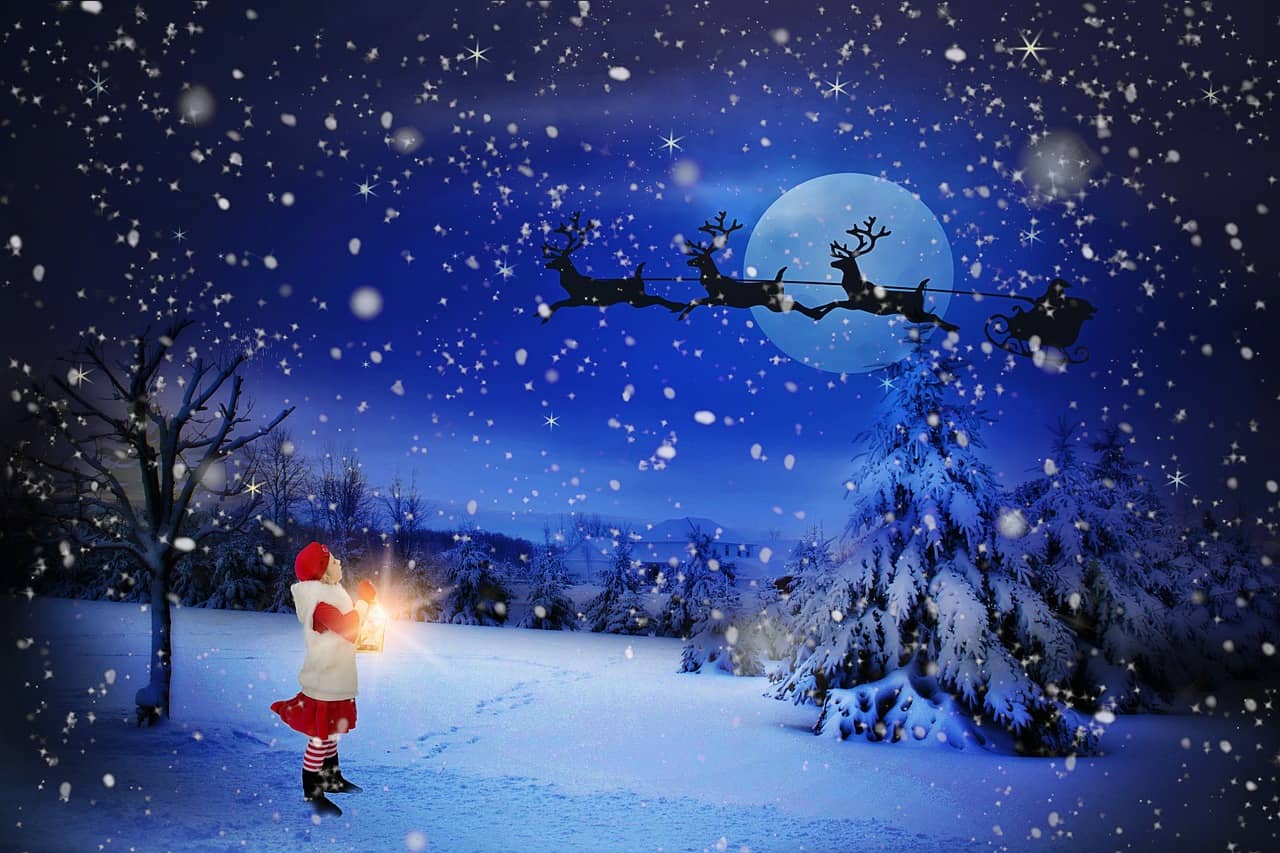 Mystère scientifique du Père Noël avec son traîneau la veille de Noël