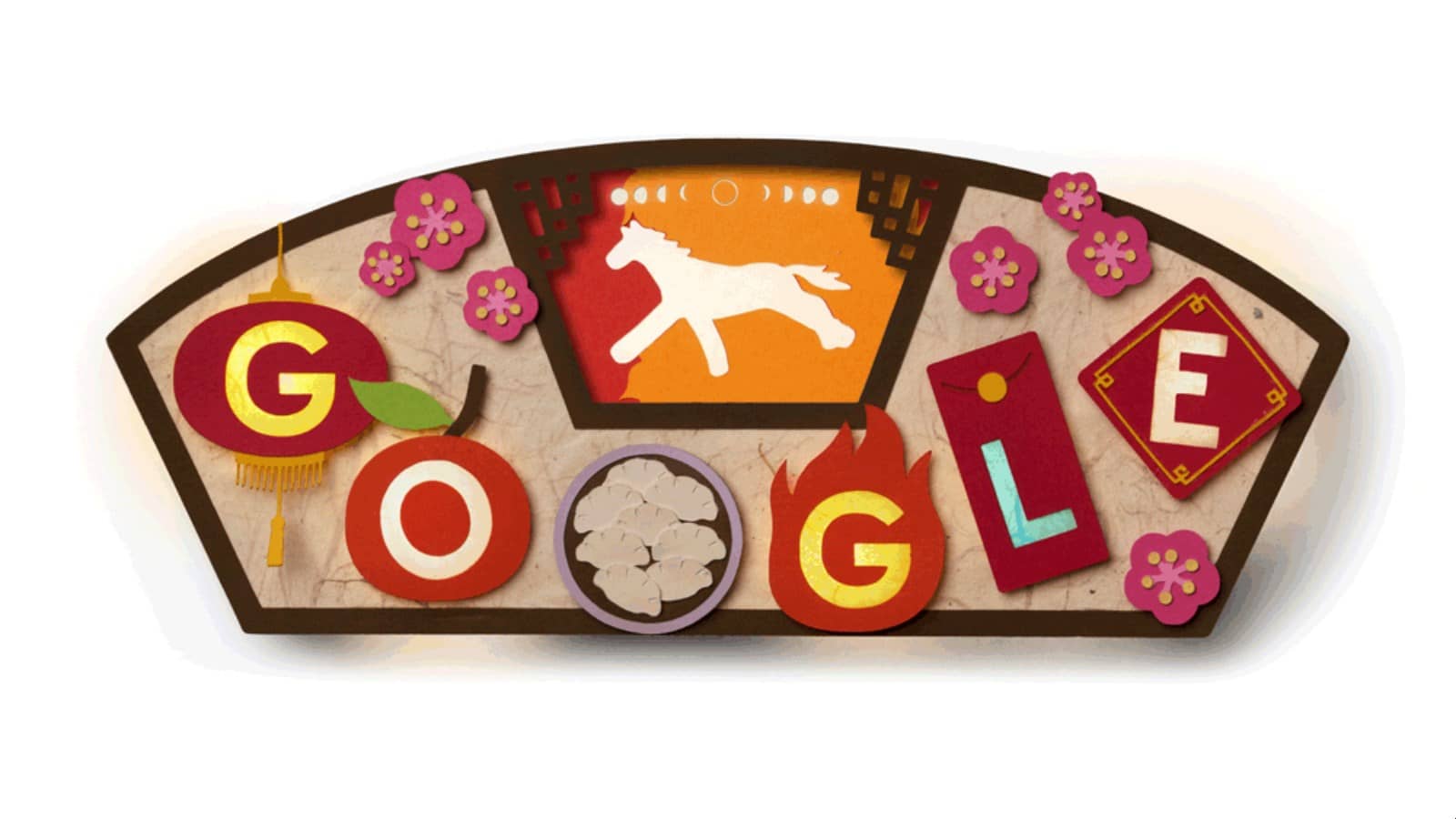 Doodle Nouvel An lunaire sous le signe du Cheval de Feu (Crédit : Google)