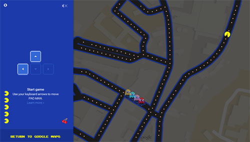 Image Pac-Man sur Google Maps