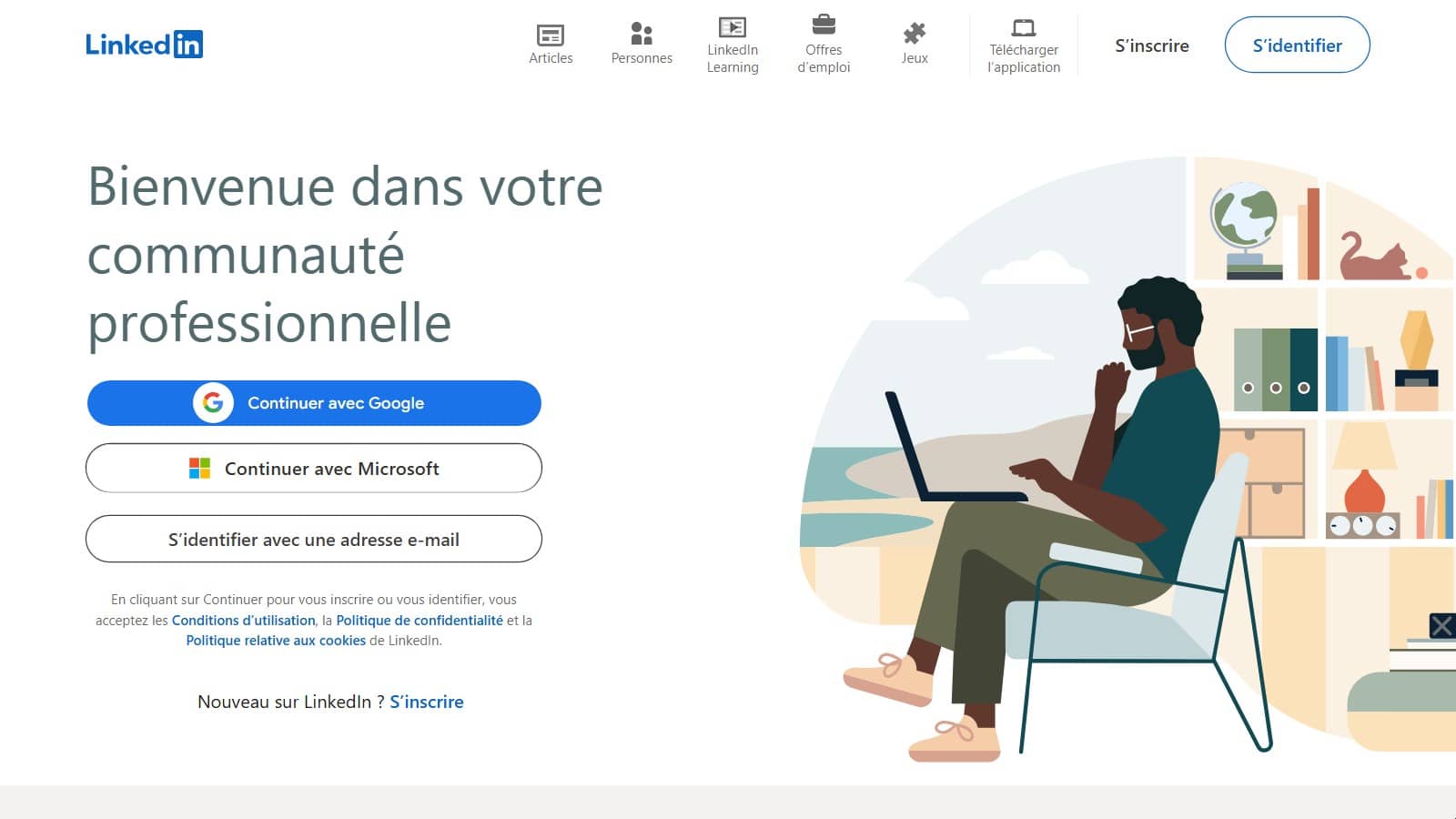 La page d’accueil du réseau professionnel (Crédit : capture LinkedIn)