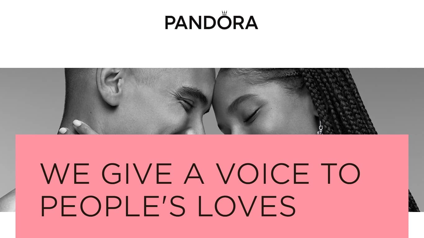 Page accueil site web Pandora Group (Crédit : Pandora Group)
